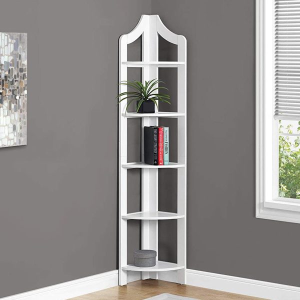 White Corner Accent Shelf  Bookcase - Image 5