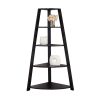 Noir Black  Bookcase Corner Accent Shelf - Image 2