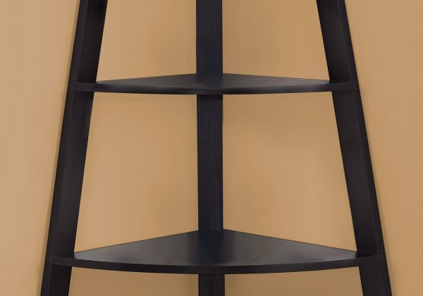 Noir Black  Bookcase Corner Accent Shelf - Image 3