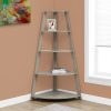 24.25" x 34.25" x 60" Dark Taupe  Black  Particle Board  Bookcase Corner Accent Shelf