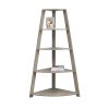 24.25" x 34.25" x 60" Dark Taupe  Black  Particle Board  Bookcase Corner Accent Shelf - Image 2