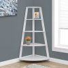 White Bookcase Corner Accent Shelf