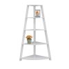 White Bookcase Corner Accent Shelf - Image 2