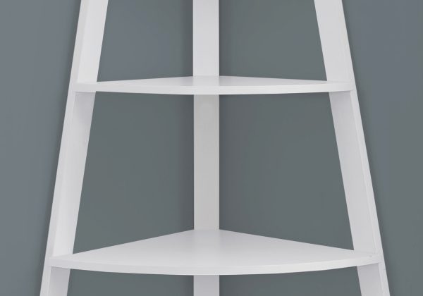 White Bookcase Corner Accent Shelf - Image 3
