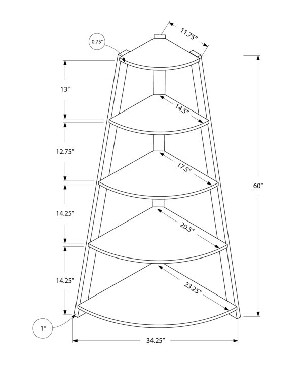 White Bookcase Corner Accent Shelf - Image 4