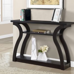 11.5" x 47.25" x 32" Cappuccino Hollow Core Particle Board  Accent Table Hall Console
