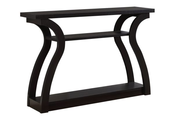 11.5" x 47.25" x 32" Cappuccino Hollow Core Particle Board  Accent Table Hall Console - Image 2
