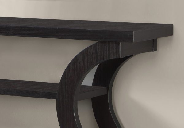 11.5" x 47.25" x 32" Cappuccino Hollow Core Particle Board  Accent Table Hall Console - Image 3