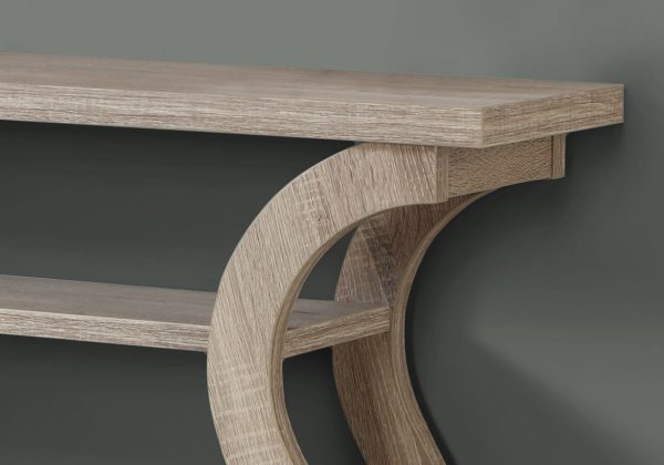11.5" x 47.25" x 32" Dark Taupe Hollow Core Particle Board Accent Table Hall Console - Image 2