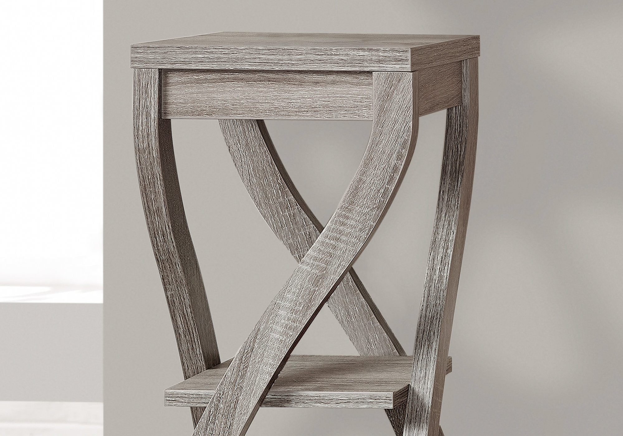 11.5" x 11.5" x 32" Dark Taupe Finish Hollow Core Accent Table - Image 2