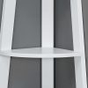 72" White Particle Board  Laminate  and MDF Corner Bookshelf - Image 3