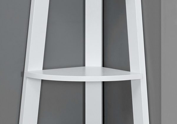 72" White Particle Board  Laminate  and MDF Corner Bookshelf - Image 3