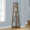 72" Walnut Particle Board  Laminate  and MDF Corner Bookshelf