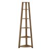72" Walnut Particle Board  Laminate  and MDF Corner Bookshelf - Image 2