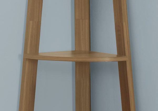 72" Walnut Particle Board  Laminate  and MDF Corner Bookshelf - Image 3