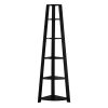Black Five Tier Open Corner Bookcase