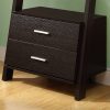 69" Cappuccino Particle Board Ladder Bookcase with Two Storage Drawers - Image 3