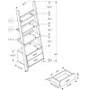 69" Cappuccino Particle Board Ladder Bookcase with Two Storage Drawers - Image 4