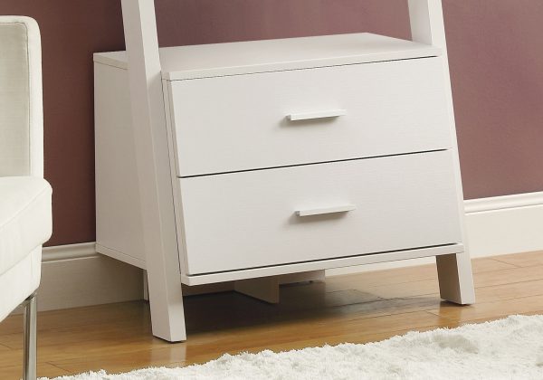 16.75" x 25.5" x 69" White Particle Board Hollow Core  Bookcase with 2 Storage Drawers - Image 2