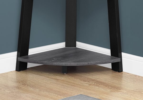 71" Chic Grey and Black 5 Shelf Corner Bookcase - Image 2