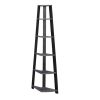 71" Chic Grey and Black 5 Shelf Corner Bookcase - Image 5