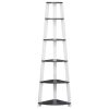 15.5" x 22.5" x 71.25" Grey White Particle Board  Bookshelf