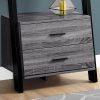 16.75" x 25.5" x 69" Grey Black Particle Board Hollow Core  Bookcase with 2 Storage Drawers - Image 2
