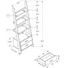 16.75" x 25.5" x 69" Grey Black Particle Board Hollow Core  Bookcase with 2 Storage Drawers - Image 3