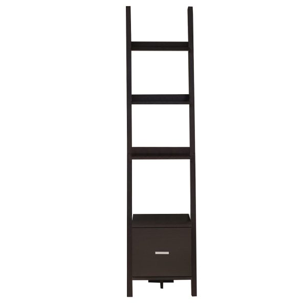 69" Particle Board Ladder Bookcase with a Storage Drawer - Image 2