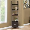 69" Particle Board Ladder Bookcase with a Storage Drawer - Image 3