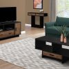 17.75" x 42.25" x 18" Black Brown Particle Board Hollow Core Coffee Table - Image 2