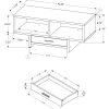 17.75" x 42.25" x 18" Black Brown Particle Board Hollow Core Coffee Table - Image 3