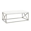17" Particle Board and Chrome Metal Coffee Table - Image 2