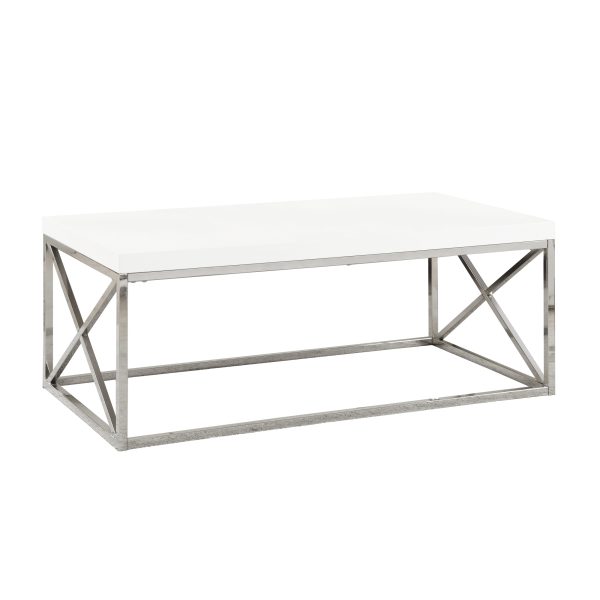 17" Particle Board and Chrome Metal Coffee Table - Image 2