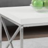 17" Particle Board and Chrome Metal Coffee Table - Image 3
