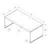 22" x 44" x 16" Dark Taupe  Tempered Glass  Coffee Table - Image 3