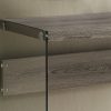 15.75" x 44" x 32" Dark Taupe Clear Particle Board Tempered Glass  Accent Table - Image 3