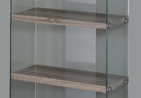 60" Particle Board and Clear Tempered Glass Bookcase - Image 3