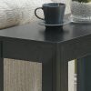 12" x 23.75" x 21.5" Black Particle Board Laminate Mdf  Accent Table - Image 2