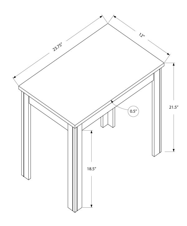 12" x 23.75" x 21.5" Black Particle Board Laminate Mdf  Accent Table - Image 3
