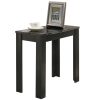 12" x 23.75" x 21.5" Black Grey Particle Board Laminate Mdf  Accent Table