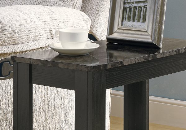 12" x 23.75" x 21.5" Black Grey Particle Board Laminate Mdf  Accent Table - Image 2