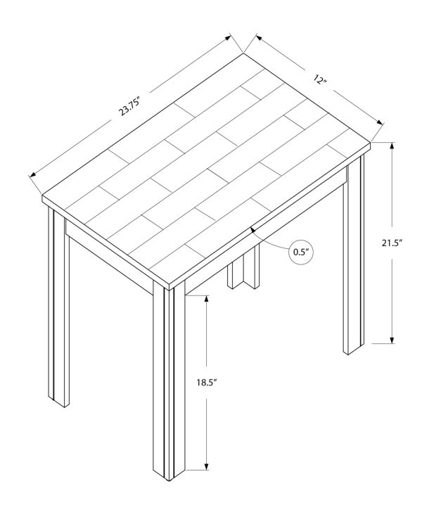 12" x 23.75" x 21.5" Black Grey Particle Board Laminate Mdf  Accent Table - Image 3