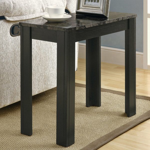 12" x 23.75" x 21.5" Black Grey Particle Board Laminate Mdf  Accent Table - Image 5