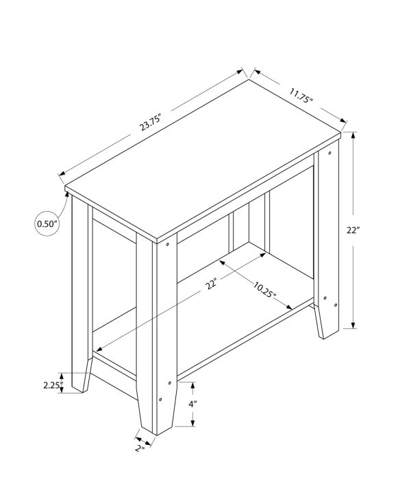11.75" x 23.75" x 22" Grey Particle Board Laminate  Accent Table - Image 3