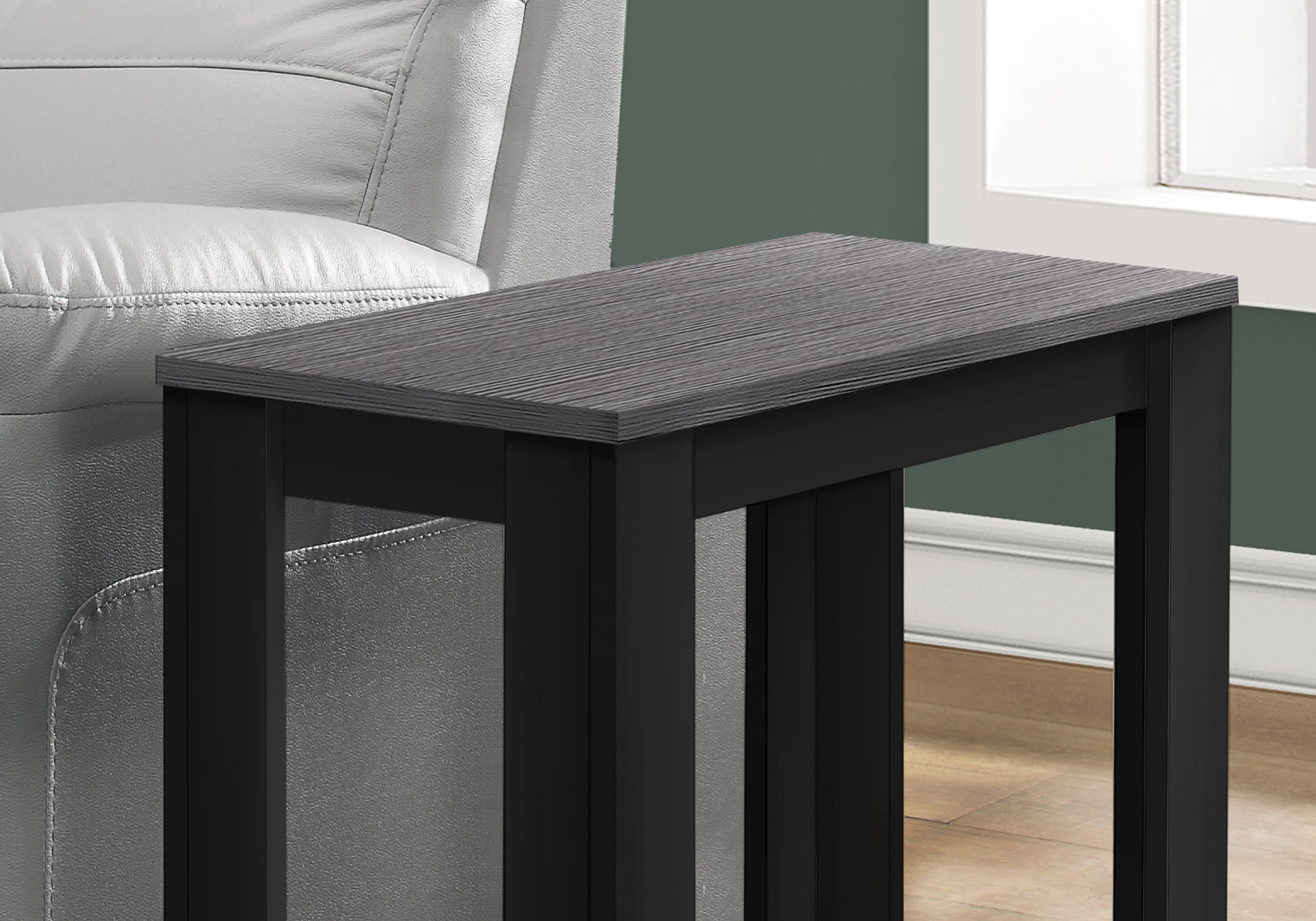 11.75" x 23.75" x 22" BlackGrey Particle Board Laminate Accent Table - Image 2