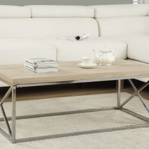 X Trestle Light Natural and Chrome Coffee Table