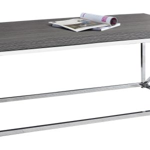 X Trestle Gray and Chrome Coffee Table
