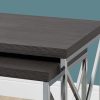 37.25" x 37.25" x 40.5" Grey Particle Board Metal  2pcs Nesting Table Set - Image 2