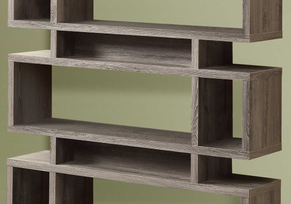 12" x 47.25" x 54.75" Dark Taupe Particle Board Hollow Core  Bookcase - Image 2